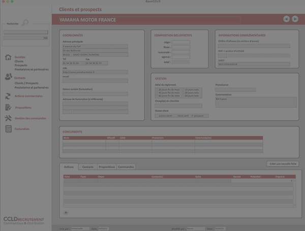CRM page client – Création et développement d’un outil interne de CRM pour un cabinet de recrutement