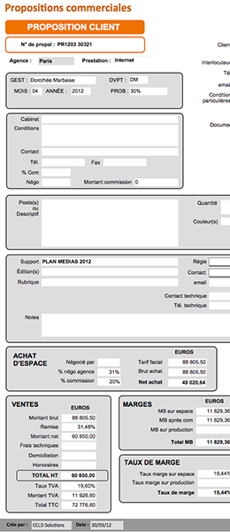 CRM page proposition client – Création et développement d’un outil interne de CRM pour un cabinet de recrutement