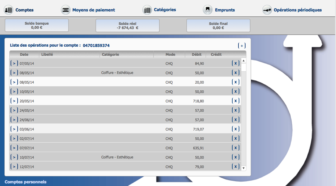 Compta personnelle Compta personnelle – Réalisation d'un module de gestion de comptabilité personnelle
