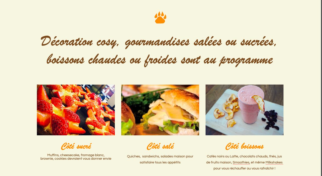 Panda Café page menu Panda Café – page menu du site WordPress, création web Elem’Com, portfolio créations graphiques et web