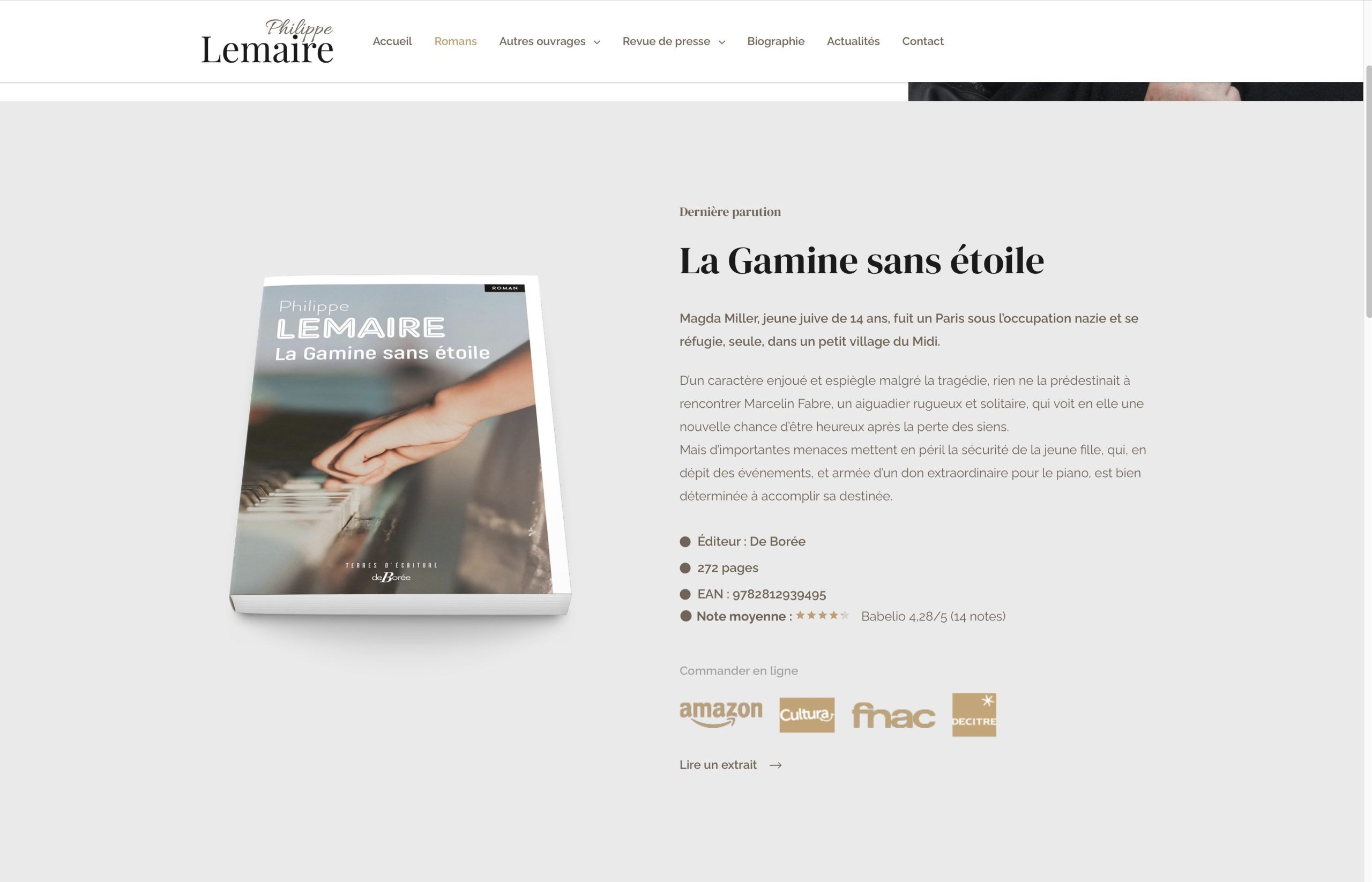 Site web du romancier Philippe Lemaire - page romans