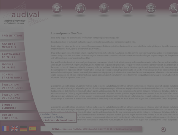 Site web Audival – Conception du site web : interface graphique, déclinaison des pages, définition de l’arborescence