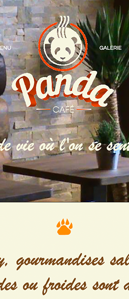 Panda Café page d'accueil - Création du site web de Panda Café, une chaîne de cafés cosy proposant boissons chaudes, gourmandises et ambiance chaleureuse
