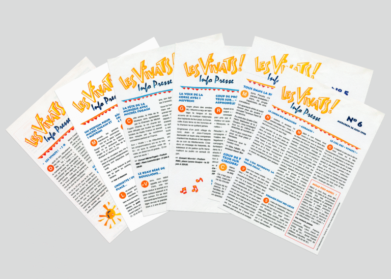 Newsletter quotidienne destinée aux journalistes pour les informer du programme des vivats de villeurbanne — création graphique réalisée par emmanuelle lemaire"